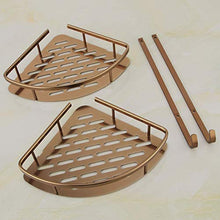 LiuliuBull W Scaffali da Bagno a 2 Livelli Materiale in Ottone Antico con Accappatoio Gancio Bagno Basket Basket Bagno da Parete Mensola angolare