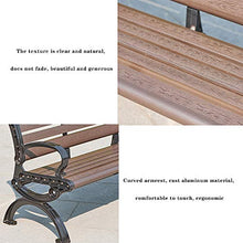 Panca da giardino da 59 pollici Panchina da cortile per terrazza, panca in legno di plastica in alluminio pressofuso a 3 posti, sedie da veranda resistenti alle intemperie per mobili da ingresso/p