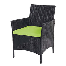 Mendler Serie Halden per l'esterno Set 2X poltrone 60x59x83cm polyrattan Antracite con Cuscino Verde