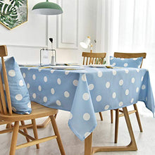 WSJIABIN Tovaglia per Decorazioni per la casa Tovaglia nordica Semplice Moderna Tessuto in Cotone Lino Piccoli Punti Blu freschi tovaglia da tè Impermeabile