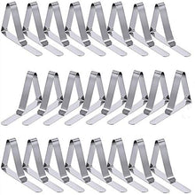 Nv Wang Tovaglia Clip in Acciaio,Ganci Fermatovaglia da Giardino Morsetti Tovaglia in Acciaio Inossidabile per Outdoor Picnic Party (24 Pz, Argento)