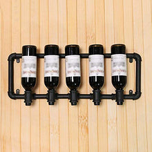 FWZJ Wall Mounted Iron 5 Bottles Wine Rack Storage Stand Hanging Water Pipe Wine Holder Shelf Indoor Decorations Shelf Modern Minimalist Design for Wine Lovers