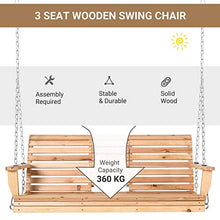 giordano shop Dondolo 3 Posti Sospeso 150x75x53 cm con Tavolino Pieghevole in Legno