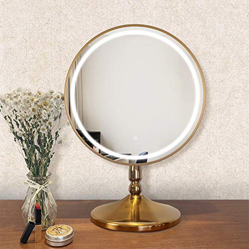 Specchio da toeletta di lusso leggero specchio da trucco da tavolo specchio da principessa camera da letto led con lampada specchio specchio rotondo infinito tocco oscuramento colore tonificante cor