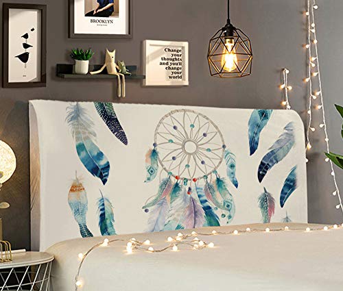 Copri Testata Letto Matrimoniale Elastica, Fodera Elastica Protezione Peluche Testata Addensare Elastico All-inclusive Coperchio Europeo Soft Cover Lavabile,C-180 * 70CM