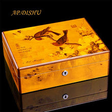 AP.DISHU Sigari Humidor con Umidificatore e Igrometro Sigari Scatole Materiale Cedro Spagnolo per Conservare e Conservare i Sigari Possono Essere posizionati 20 sigari,Birdpattern