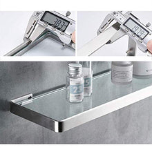 Elegante Semplicità Scaffale Scaffalature Sospese a Parete Scaffali da Bagno in Acciaio Inossidabile Spazzolato in Vetro Temperato, 4 Dimensioni, HJJ, a, 55X13X2CM
