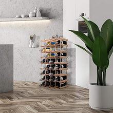 Goplus Portabottiglie Scaffale di Vino Portavino in Legno di Pino da 40 Bottiglie Legno Naturale 102,5x24x33cm