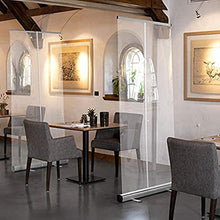 Topniu. □ Per il business □ Start Sneeze Guardia da terra - Tarp completo con rotolamento barriera indipendente per barriera indipendente - Banner di protezione protettiva per film trasparente per caf