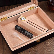 TGhosts Cigar Humidor, Fatto a Mano Cigar Humidor, Cedar Cigar Box Desktop con umidificatore e igrometro, Vetro Top