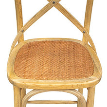 Biscottini Sgabello Bar in massello di Frassino e Seduta Rattan Finitura Naturale L 46 x PR 42 x H 118 cm