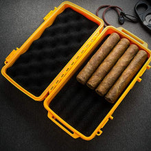 Minmin Portable Cigar Box High Seal Idratante mano Storage Box 10 Sticks 215x115x75mm, Giallo accessori del sigaro (Size : 215x115x75mm)