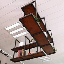 LXD Wine Rack, Organizzare grande cucina in Metallo Calici Rack legno galleggiante Ripiani decorazione del soffitto Mensola con ganci multifunzionali per tè e caffè Tazze Tazze per cucina/bar,60cm