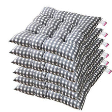 Hanhan, set di 6 cuscini imbottiti per sedia da pranzo, sedie da cucina, giardino, con cinghie, 45 x 45 cm, lavabili, viola