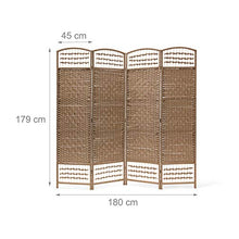 Relaxdays 10020068_126 Divisorio/Paravento, Legno, Naturale, 2x180x179 cm