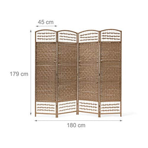 Relaxdays 10020068_126 Divisorio/Paravento, Legno, Naturale, 2x180x179 cm