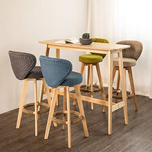 Ljings, sgabello girevole con poggiapiedi, moderno, per interni, esterni, per cucina, casa, ufficio, pub, bar, con schienale, marrone, lino