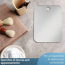 Shave Well Specchio Portatile Deluxe Anti Appannamento - Specchio Doccia e Barba - Specchio Senza Cornice con Gancio Adesivo - Specchio da Doccia per Viaggi, Campeggio, Palestra – Infrangibile