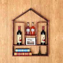 Scaffale per vino in ferro Scaffale per vino d'uva Scaffale per libreria Scaffale per ristorante Appeso a parete Retro industriale Wind Bar Decorazione Armadio per vino 55 * 13 * 79cm Scaffale di sto