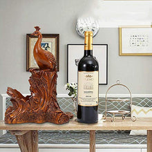BLMDX Vino cremagliera di buon auspicio pavone vino casa soggiorno vino armadio decorazione display resina vino cremagliera marrone