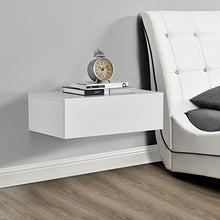 2 x Mensola da parete con cassetto - Bianco opaco/effetto legno - 46x30x15cm