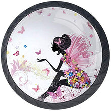 Abito fiore fata farfalla rosa Pomelli per Porta Set di 4 Pomelli per Mobili Manopole per Cassetti Cucina Armadio Vetro