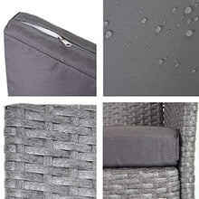 Mendler Serie Halden per l'esterno Divano Sofa 60x106x83cm polyrattan Grigio con Cuscino Antracite