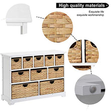 H-CAR Cassettiera con 10 Cestini Cassetti Grande Portaoggetti Bianco Armadio Organizer per Soggiorno Camera da Letto Bagno Corridoio