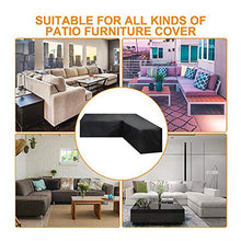 LJWLZFVT Fodera for Divano Patio, Fodera for Mobile Componibile for Esterni, Copridivano da Giardino286x222x78x82cm Copertura Mobili Impermeabile-Nero 286x222x82cm
