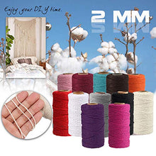 Macrame Corda 2mmx100m,Filato Macrame Cotone,Fatta a Mano Corda Macramé, Filato Macrame Naturale per DIY Maglieria Artigianale