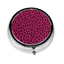 Love Leopard Print - Contenitore rotondo per pillole con 3 scomparti, in metallo, per medicina, vitamina