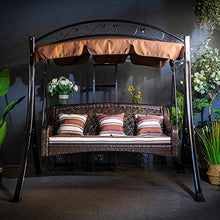 DNNAL Aliante Altalena all'aperto, Patio Swing SED Sedia da Esterno Swing Sedia in Ferro Trio Arredamento da Giardino