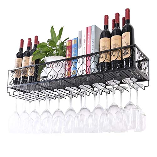 PanYFDD Scaffale da Parete Appeso a Parete Scaffale Porta Bottiglie di Vino Hang Upside Down Cup Glasses Rack Bar Ristoranti Cucina