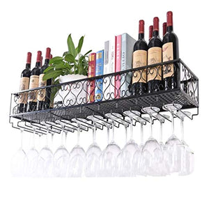 PanYFDD Scaffale da Parete Appeso a Parete Scaffale Porta Bottiglie di Vino Hang Upside Down Cup Glasses Rack Bar Ristoranti Cucina