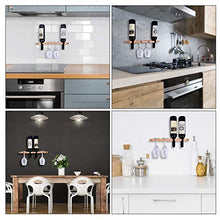 JJDPARTS - Portabottiglie in legno da parete, montaggio a parete, per la casa e la cucina, per 4 bottiglie di vino o bicchiere di vino