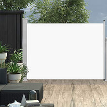 Tidyard Tenda Laterale Retrattile per Patio 120x500 cm Crema, Tenda Paravento per Esterno, Protezione da Sole da Giardino 120 x 0-500 cm