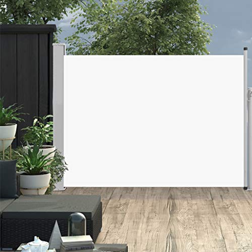 Tidyard Tenda Laterale Retrattile per Patio 120x500 cm Crema, Tenda Paravento per Esterno, Protezione da Sole da Giardino 120 x 0-500 cm