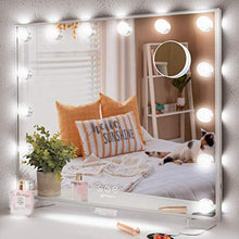 HFFFHA Specchio per Il Trucco con luci Specchio per Il Trucco Grande con 14 lampadine a LED dimmerabili e Specchio cosmetico con ingrandimento 10X Rimovibile