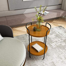 Jcnfa-Tavoli Tavolo da Tavolo/End Laterale, Rack di Magazzino, Portacocchezza, Ruota Universale A 360 ° (Color : Wood, Size : 16.14 * 16.14 * 25.59in)
