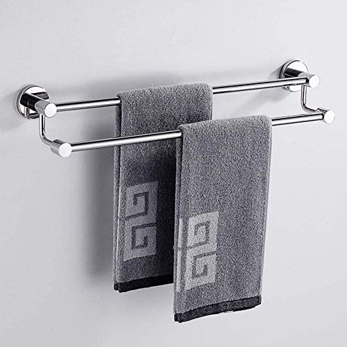 MFLASMF Portasciugamani, portasciugamani Doppio a palo Singolo Senza punzoni, portasciugamani in Acciaio Inossidabile 304 Spesso per Bagno Cucina Ufficio-G 50 cm (20 Pollici)