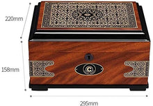 AMOYEE Sigaro Siguard Humidor Humidor, Stampa retrò Europea Emboss Cedar in Legno massello di Legno Grande Cabinet di Cigaro