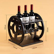 JCSW Scaffale per Vino in Legno da bancone - Negozio di 3 Bottiglie di Vino - Coppa Capovolto, Look Elegante e Chic, per Bar e casa,THV176VHT