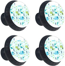 Cartoon Dinosaurs and Cloud Pomelli per Porta Set di 4 Pomelli per Mobili Manopole per Cassetti Cucina Armadio Vetro