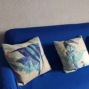 Kuinayouyi Fodera per Cuscino in Stile Mediterraneo da 6 Pezzi, Fodera per Cuscino Quadrato Decorativo a Tema Oceano 18X18 Pollici Tema Mare