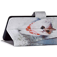 URFEDA Compatibile con Samsung Galaxy J7 2016 Custodia Pelle Cover Retro Flip Case Colorato Cover Portafoglio Magnetica Libro Cuore Custodia Libretto Antiurto Cover Supporto Stand Wallet Case Gatti