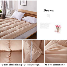 BAIAA Microfibra Materasso, Morbido Velluto Imbottito in Tessuto, 10 Centimetri di Spessore, Anti-allergia Morbido Materasso, Adatto A Persone Camera da Letto, Scuola, Albergo (Brown,1.2m*2.0m)