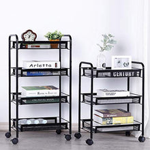 &ripiano di stoccaggio Scaffalature Unità Simple Home Cucina Camera da bagno Sala da pranzo Storage Rack Floor Carrello multi-story nero Scaffale di finitura (Color : 4 layer)