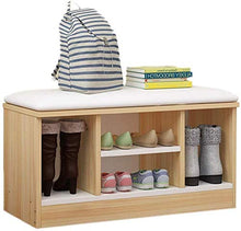 YANG Wooden Shoe Rack Cambio di Scarpe Panca da Letto Imbottito poggiapiedi Bagagli Petto Guardaroba Dressing Table Sgabello Ottomana 80X32X42.2CM
