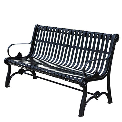 household products Panchina da Giardino Panchina da Giardino, Panchina in Ghisa per Il Tempo Libero in Metallo, Panchina da Giardino con Schienale E Bracciolo