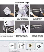 BALLYE Portasciugamani, portasciugamani a Parete, mensola da Bagno in Acciaio Inossidabile SUS 304, portasciugamani con Ganci, mensola da Bar, Stile Hotel-Punch_installation-50CM
